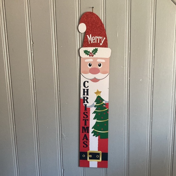NWT- 48” Merry Christmas Santa Wooden Leaner or Hanger Decoration Sign - Picture 5 of 17